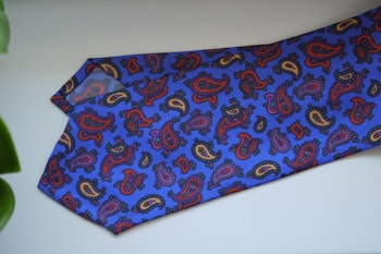 Paisley Printed Silk Tie - Violette Blue/Yellow/Orange