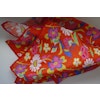 Large Floral Linen Pocket Square - Orange/Yellow/Pink/White