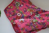 Small Floral Linen Pocket Square - Light Cerise/Blue/Yellow/Green