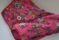 Small Floral Linen Pocket Square - Light Cerise/Blue/Yellow/Green