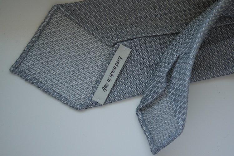 Solid Linen/Silk Grenadine Tie - Untipped - Grey