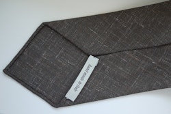 Solid/Plaid Linen Tie - Untipped - Brown