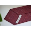 Solid/Plaid Linen Tie - Untipped - Burgundy