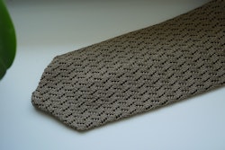 Zigzag Solid Knitted Silk Tie - Beige