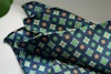 Floral Silk Pocket Square - Navy Blue/Green/Yellow
