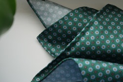 Floral Silk Pocket Square - Green/Light Blue/Brown/Yellow