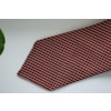 Thin Stripe Silk/Cotton Tie - Untipped - Burgundy/Beige/Brown