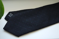 Small Floral Wool/Silk Tie - Navy Blue