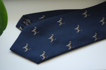 Animali Cotton/Silk Tie - Navy Blue