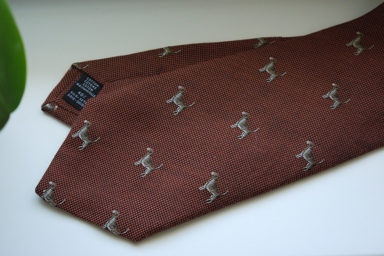 Animali Cotton/Silk Tie - Orange