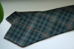Check Light Wool Tie - Untipped - Green/Beige