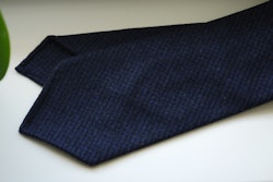 Dogtooth Light Wool Tie - Untipped - Navy Blue/Mid Blue
