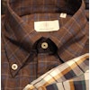 Check Flannel Shirt - Button Down - Brown/Navy Blue/Grey