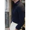 Solid Long Sleeve Polo Shirt - Cutaway - Navy Blue
