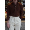 Solid Long Sleeve Polo Shirt - Cutaway - Mid Brown