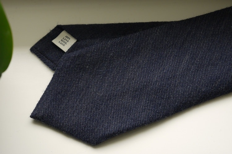 Solid Wool Tie - Navy Blue