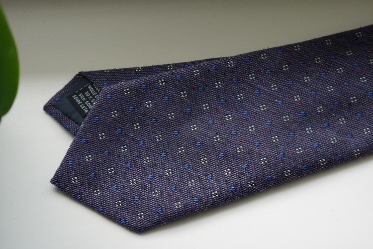 Floral Donegal Wool/Silk Tie - Purple/Light Blue