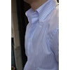 Pinstripe Oxford Shirt - Button Down - White/Light Blue