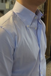 Solid Fine Twill Shirt - Button Down - Light Blue