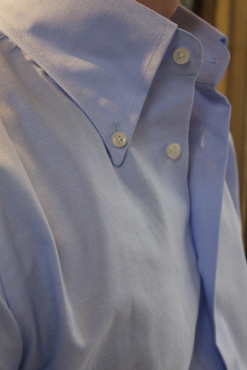Solid Pinpoint Oxford Shirt - Button Down - Light Blue