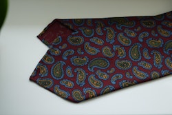 Paisley Ancient Madder Silk Tie - Untipped - Burgundy/Light Blue/Green/Mustard
