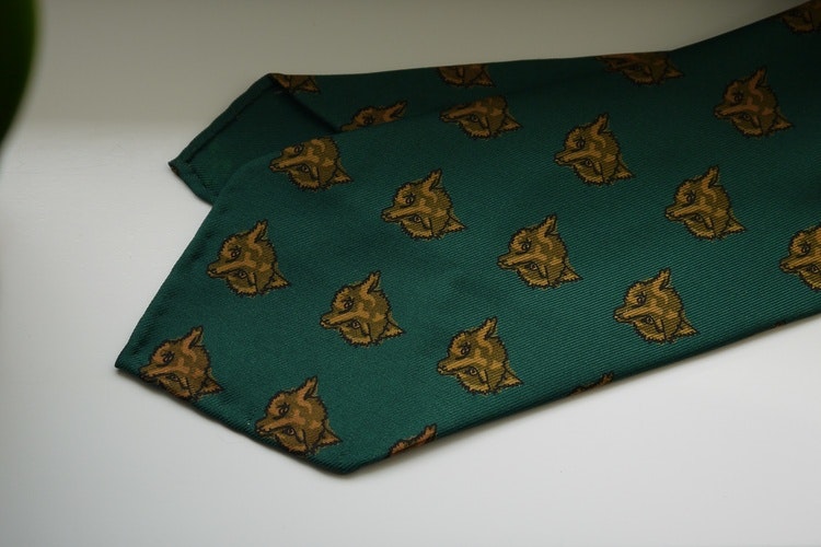 Fox Ancient Madder Silk Tie - Untipped - Green/Rust/Brown