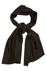 Pindot Printed Wool Scarf - Brown/Navy Blue