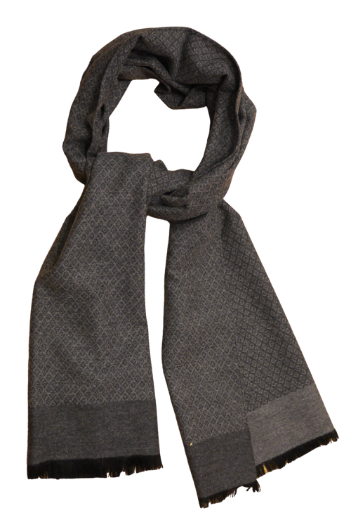 Diamond Wool/Silk Scarf - Grey