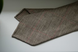 Glencheck Light Wool Tie - Untipped - Beige/Brown/Red