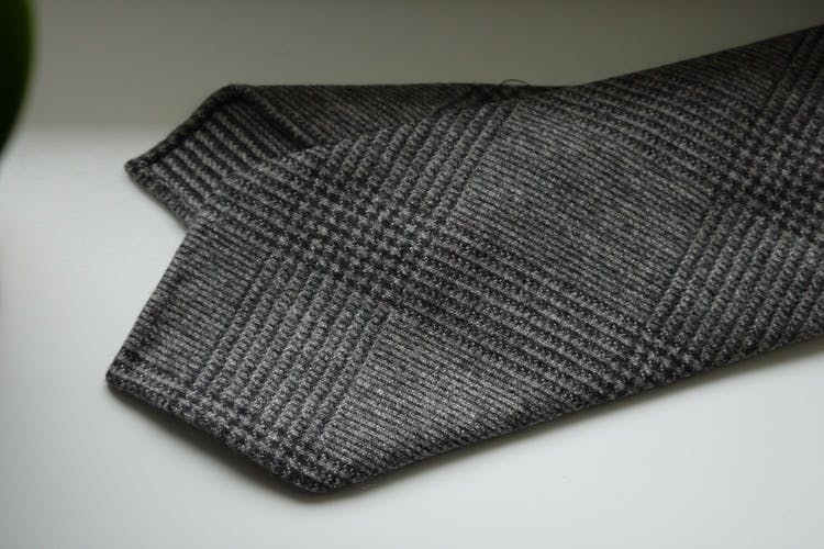 Glencheck Wool Tie - Untipped - Brown