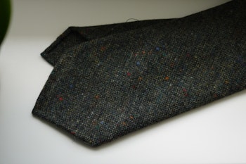 Solid Donegal Wool Tie - Untipped - Olive Green