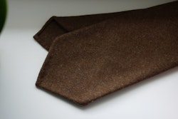 Solid Wool Flannel Tie - Untipped - Camel Brown
