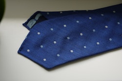 Floral Wool Tie - Untipped - Mid Blue/White/Light Blue