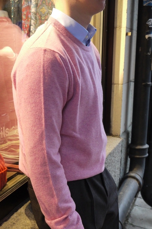 Crewneck Lambswool Pullover - Pink