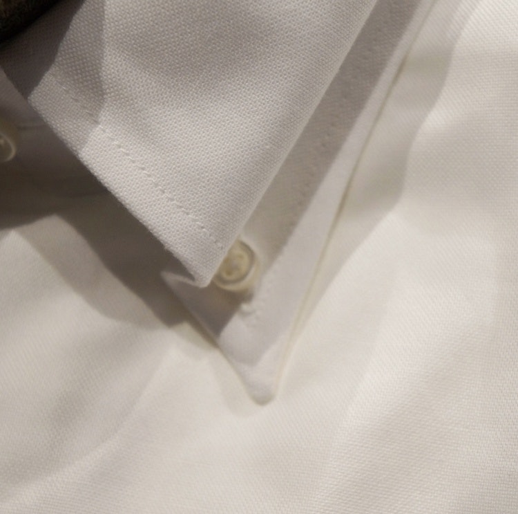 Enfärgad Pinpoint Oxfordskjorta - Button Down - Vit
