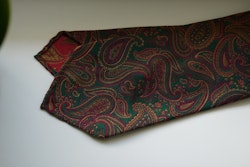 Paisley Silk Tie - Untipped - Green/Orange/Burgundy