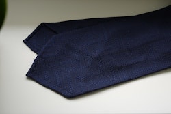 Solid Zigzag Garza Silk Tie - Untipped - Navy Blue