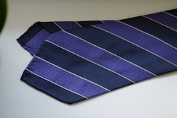 Regimental Garza Silk Tie - Untipped - Navy Blue/Purple