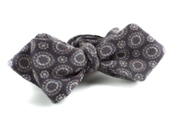 Medallion Wool Bow Tie - Grey