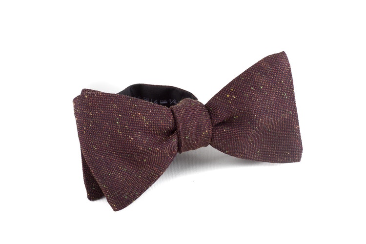 Solid Silk Bow Tie - Brown