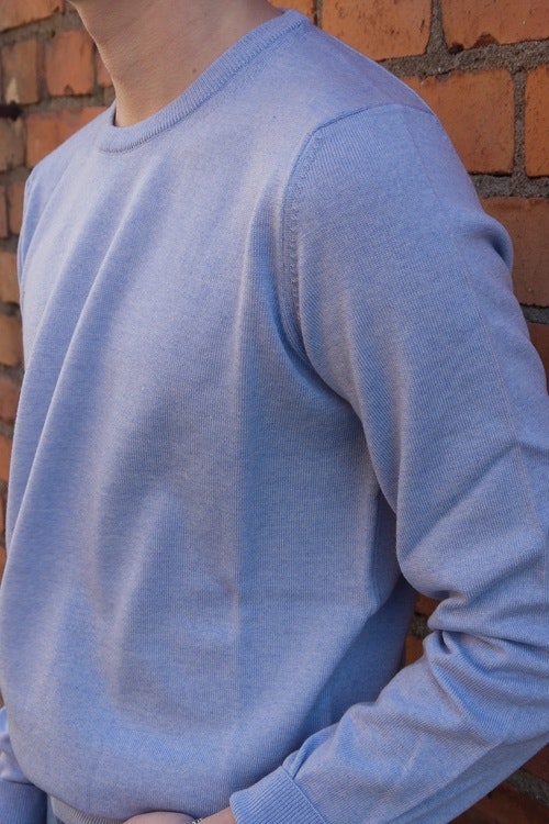 Crewneck Merino Pullover - Light Blue