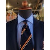 Regimental Silk Grenadine Tie - Untipped - Navy Blue/Orange