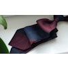 Blockstripe Silk Grenadine Tie - Untipped - Burgundy/Navy Blue