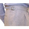 Solid Linen Trousers - High Waist - Sand Beige