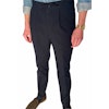 Drawstring Seersucker Trousers - High Waist - Navy Blue