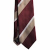 Regimental Silk Tie - Burgundy/Beige/White