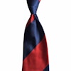 Blockstripe Silk Tie - Navy Blue/Red