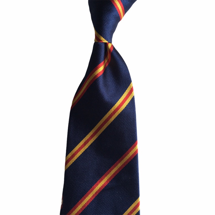 Regimental Rep Silk Tie - Navy Blue/Red/Yellow