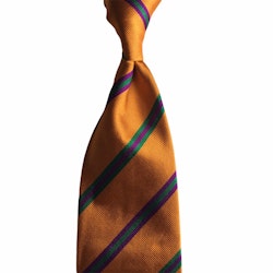 Regimental Rep Silk Tie - Orange/Green/Purple