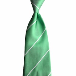 Regimental Rep Silk Tie - Mid Green/White/White